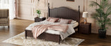 Platform Bed Queen Size With Slat Support Dark Walnut - Furniture Home Direct