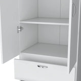 Armoire Organiser, Two Shelves, Rod, Double Door Cabinet Armoire - Furniture Home Direct