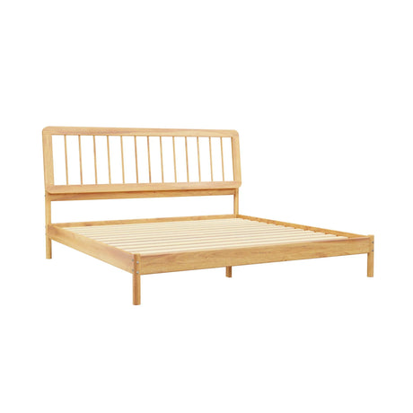 Mid-Century Modern Solid Wood Spindle Bed - Furniture Home Direct