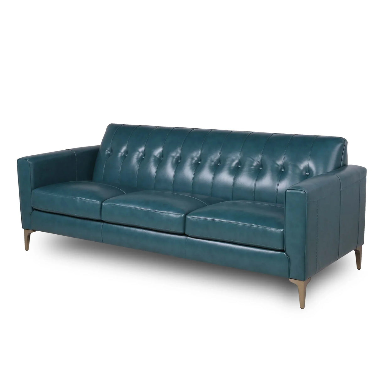 Mid-Century Tufted Leather Sofa - Furniture Home Direct
