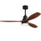 Wooden Ceiling Fan With 3 Solid Wood Blades Remote Control Reversible DC Motor With LED Light - Furniture Home Direct