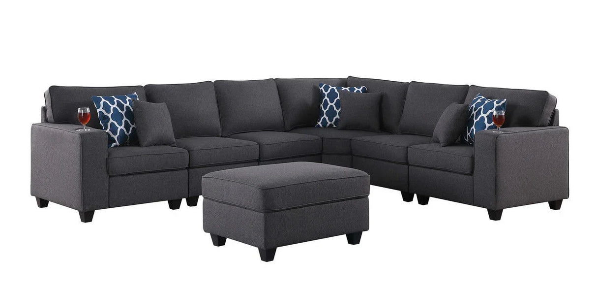 Cooper - Comfort Sectional Sofa With Ottomans And Cupholder - Furniture Home Direct