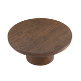 Round Coffee Table With Cylindrical Leg Dark Brown - Furniture Home Direct