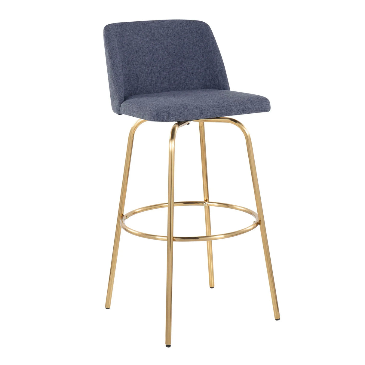 Toriano - Contemporary Fixed Height Barstool With Swivel With Round Footrest (Set of 2) - Furniture Home Direct
