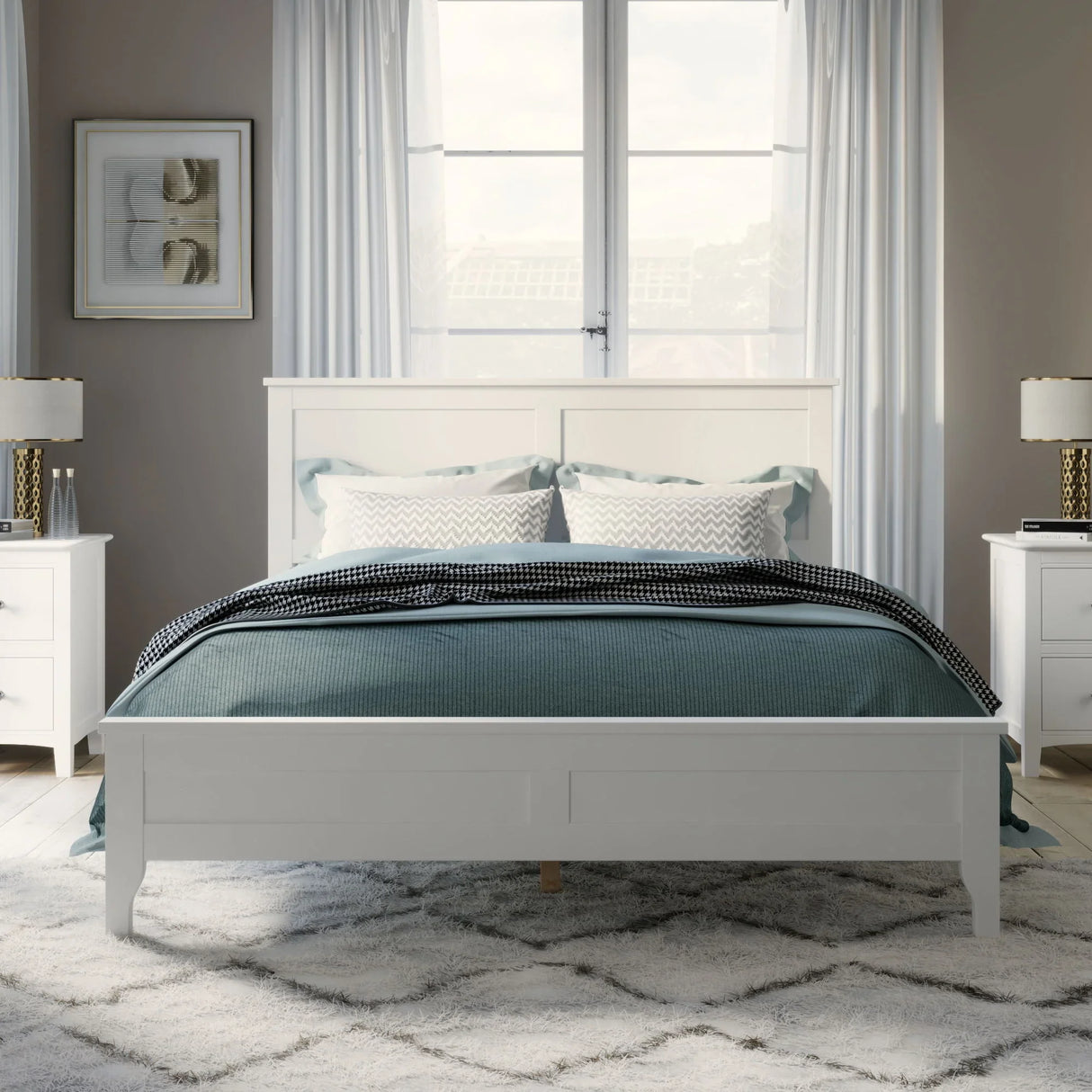 Modern Solid Wood Platform Bed - Furniture Home Direct