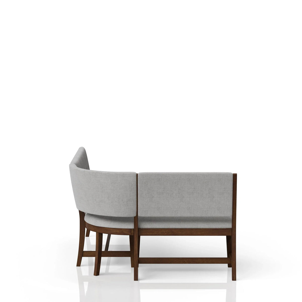 Curved Dining Bench Mid Century Modern Upholstered Curved Bench - Beige - Furniture Home Direct