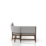 Curved Dining Bench Mid Century Modern Upholstered Curved Bench - Beige - Furniture Home Direct