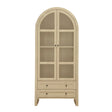 Tall Arched Kitchen Pantry, Modern Farmhouse Wood Kitchen Storage Cabinets, Arched Storage Display Cabinet With Adjustable Shelves, Versatile Cupboard For Kitchen, Dining Room, Living Room - Natural - Furniture Home Direct