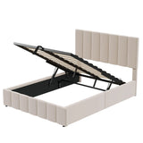 Elegant Upholstered Platform Bed With Hydraulic Storage System - Furniture Home Direct