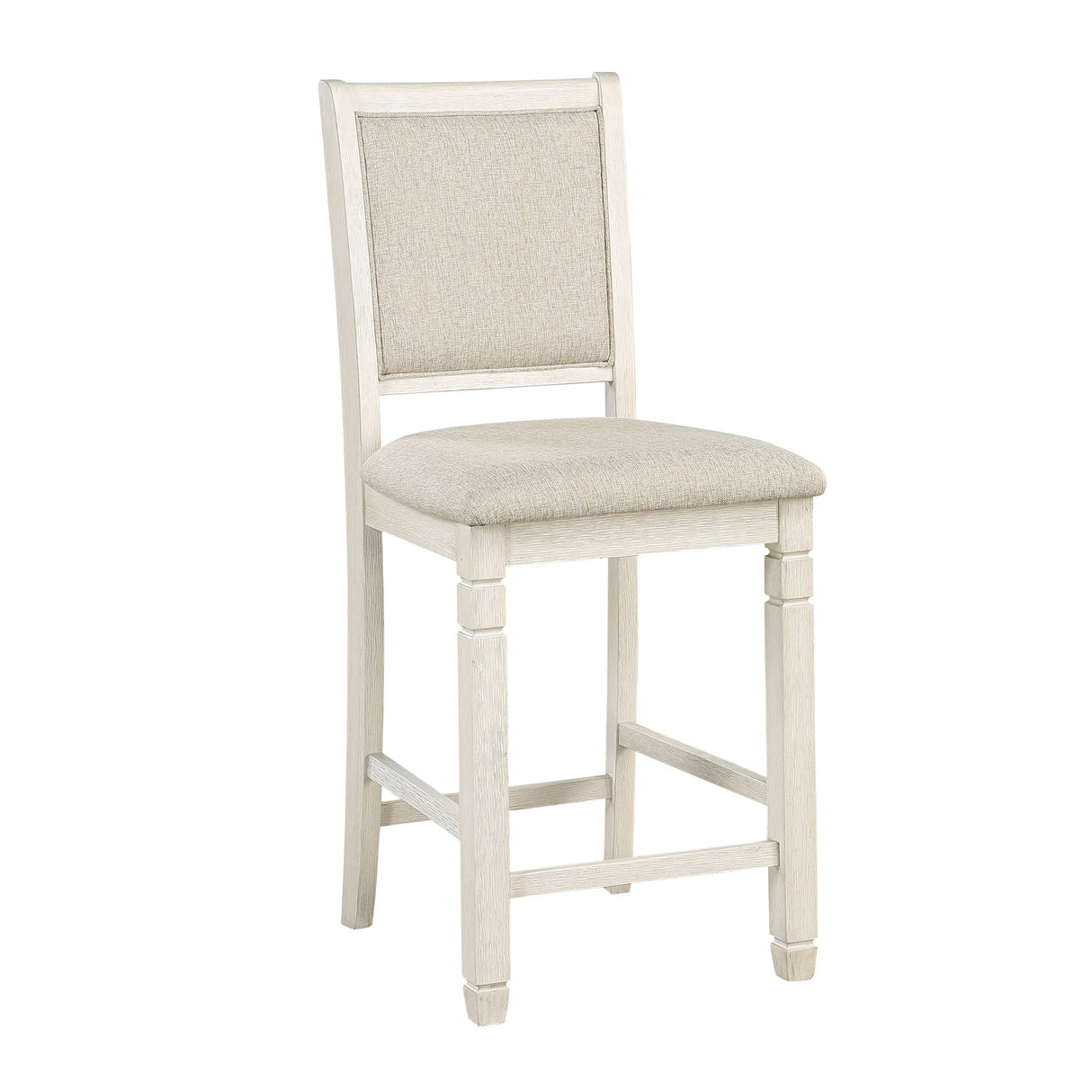Counter Height Dining Set with Shelves Antique White - Furniture Home Direct