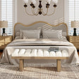 Bella - Upholstered Modern Accent Bench - Ivory White - Furniture Home Direct