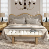 Bella - Upholstered Modern Accent Bench - Ivory White - Furniture Home Direct