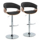 Vintage Mod - Mid Century Modern Adjustable Height Barstool With Swivel With Rounded T Footrest (Set of 2) - Furniture Home Direct