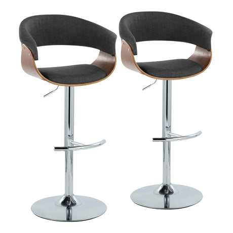 Vintage Mod - Mid Century Modern Adjustable Height Barstool With Swivel With Rounded T Footrest (Set of 2) - Furniture Home Direct