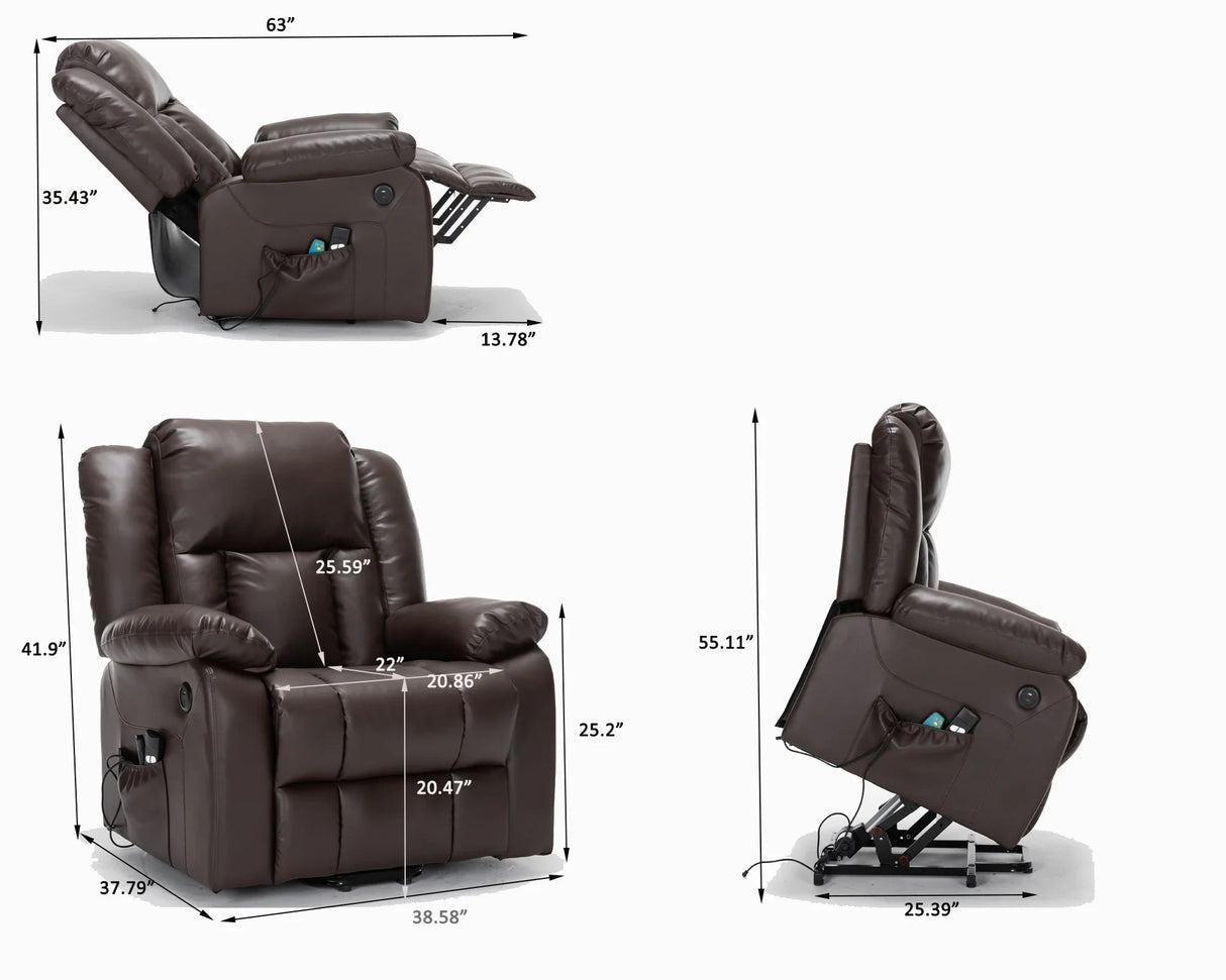 Electric Power Massage Recliner Chair - Furniture Home Direct