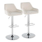 Daniella - Contemporary Adjustable Barstool With Swivel With Rounded Rectangle Footrest (Set of 2) - Furniture Home Direct