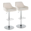 Daniella - Contemporary Adjustable Barstool With Swivel With Rounded Rectangle Footrest (Set of 2) - Furniture Home Direct