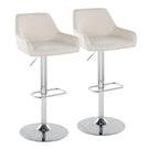 Daniella - Contemporary Adjustable Barstool With Swivel With Rounded Rectangle Footrest (Set of 2) - Furniture Home Direct