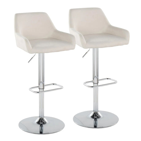 Daniella - Contemporary Adjustable Barstool With Swivel With Rounded Rectangle Footrest (Set of 2) - Furniture Home Direct