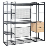 Open Style Wardrobe With Hanging Rails, Shelves And Drawers - Furniture Home Direct