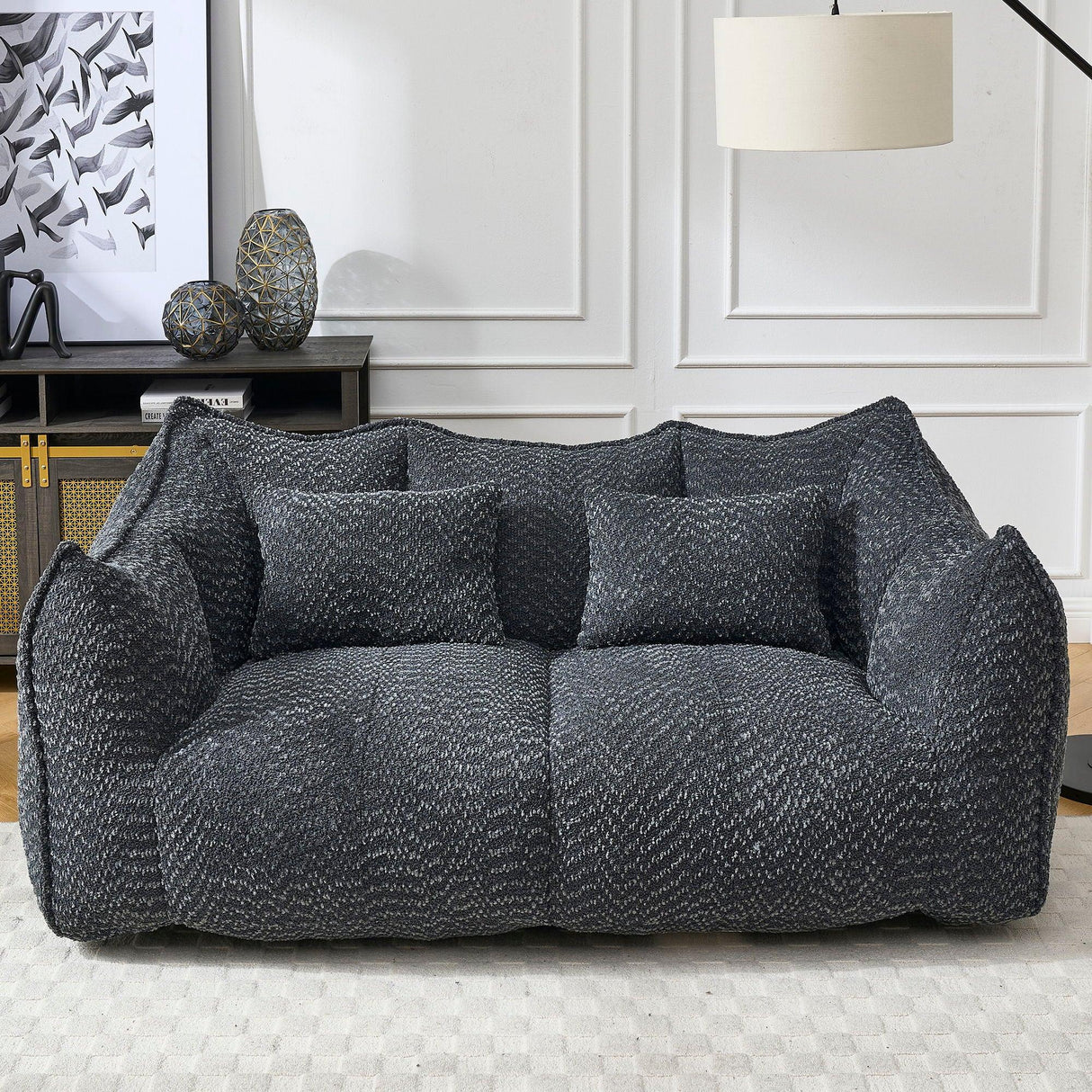 Comfortable Dual Beanbag Chair With High Resilience Foam Core For 2 People - Furniture Home Direct