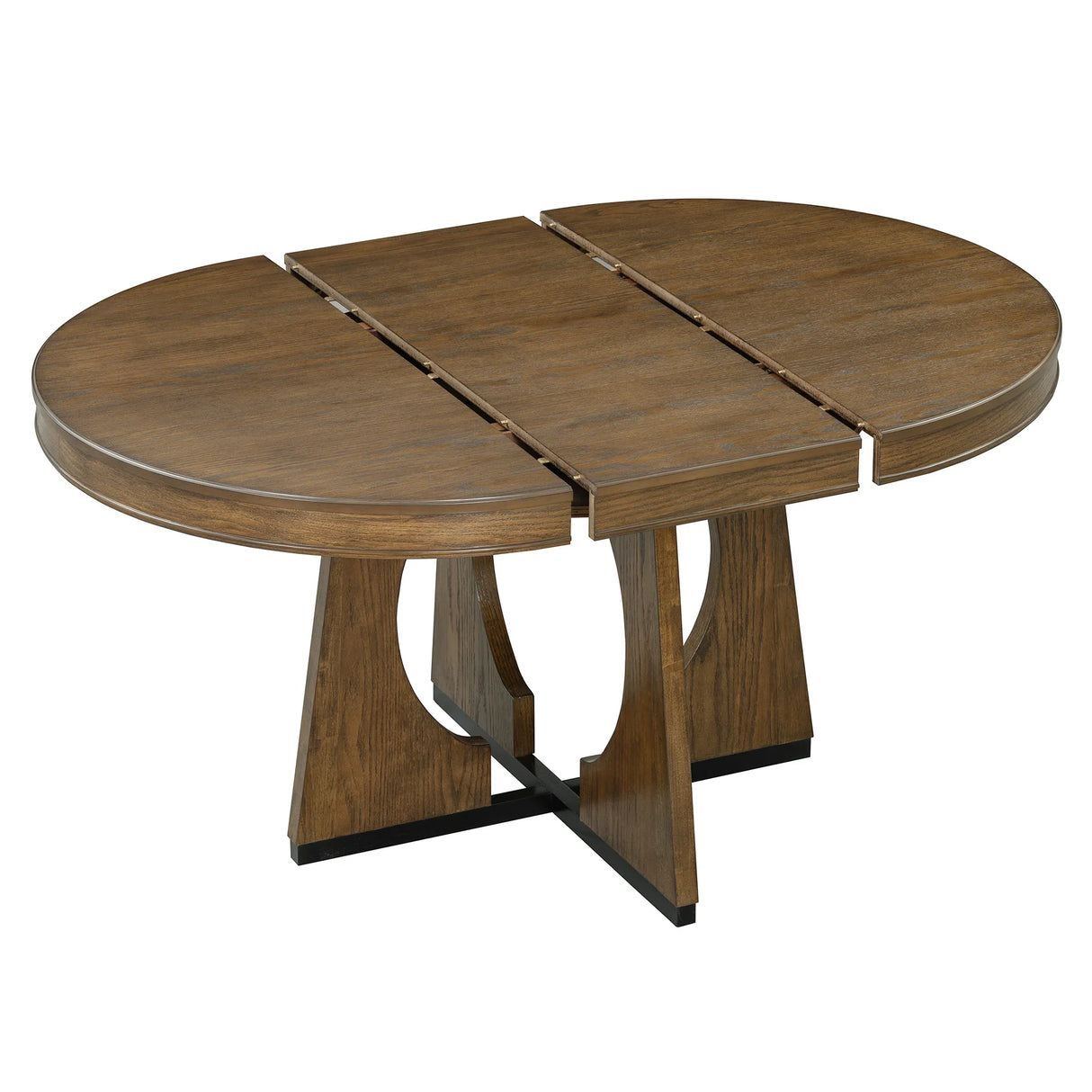 Dining Set Round Table With Four Upholstered Chairs Walnut - Furniture Home Direct