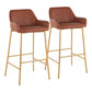 Daniella - Contemporary / Glam Fixed Height Bar Stool (Set of 2) - Furniture Home Direct