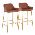Daniella - Contemporary / Glam Fixed Height Bar Stool (Set of 2) - Furniture Home Direct