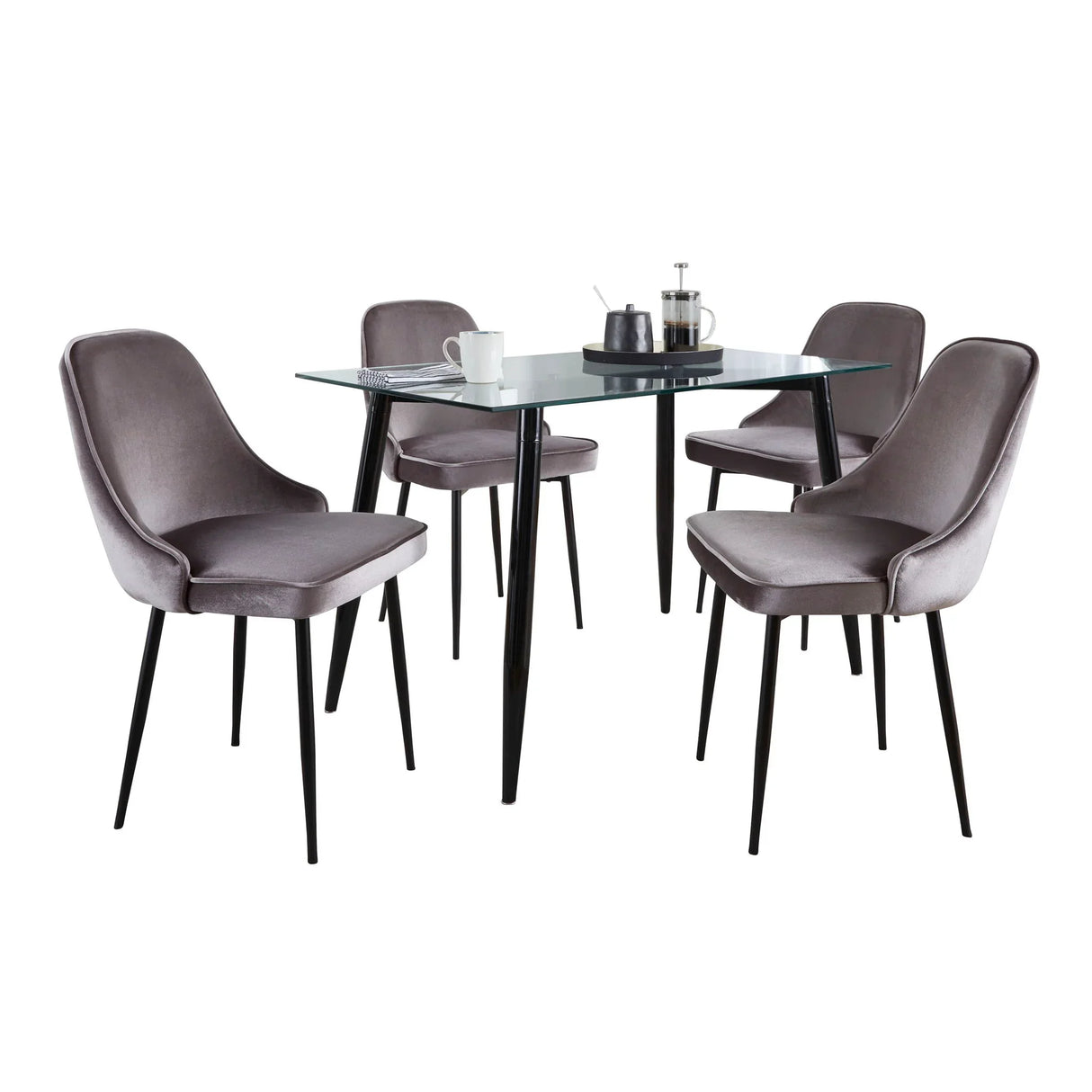 Clara Giovani - 5 Piece Contemporary Dining Set - Furniture Home Direct
