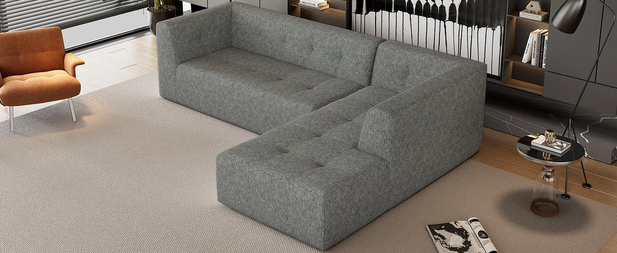 Modular Sectional Sofa in Chenille for Living Rooms Gray - Furniture Home Direct