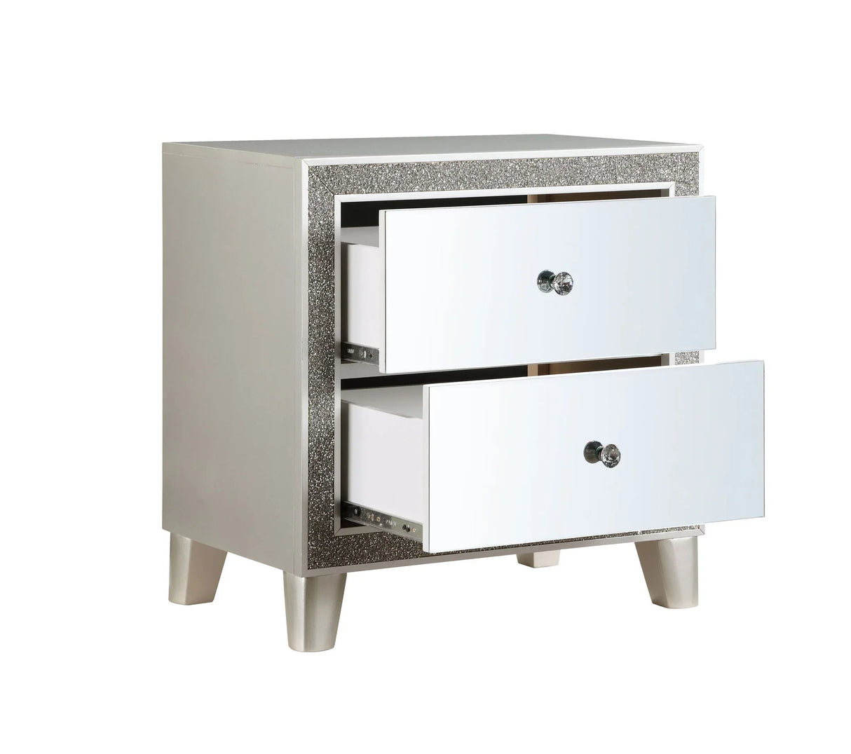 Sliverfluff - Mirrored Nightstand - Champagne - Furniture Home Direct