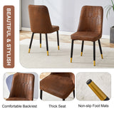 Set Of 8 Brown Faux Suede Velvet Dining Chair Set - Brown - Furniture Home Direct