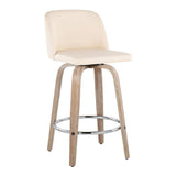Toriano - Modern Design Fixed Height Counter Stool With Swivel With Round Footrest (Set of 2) - Furniture Home Direct
