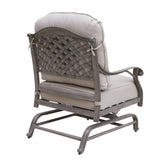 Cast Aluminum Club Motion Chair With Cushion (Set of 2) - Gray - Furniture Home Direct