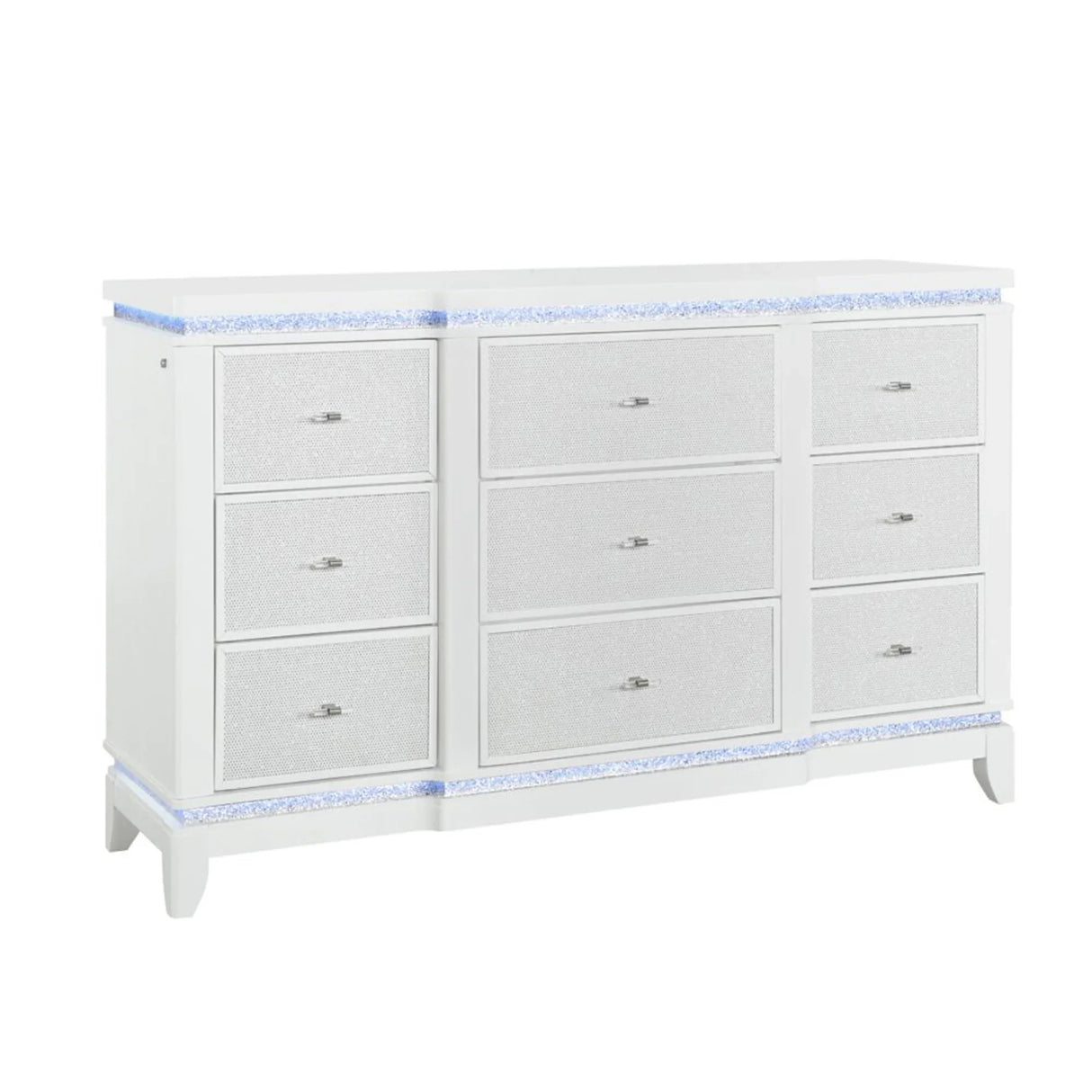 King Bedroom Set Modern Rubberwood Solid Wood Finish White - Furniture Home Direct