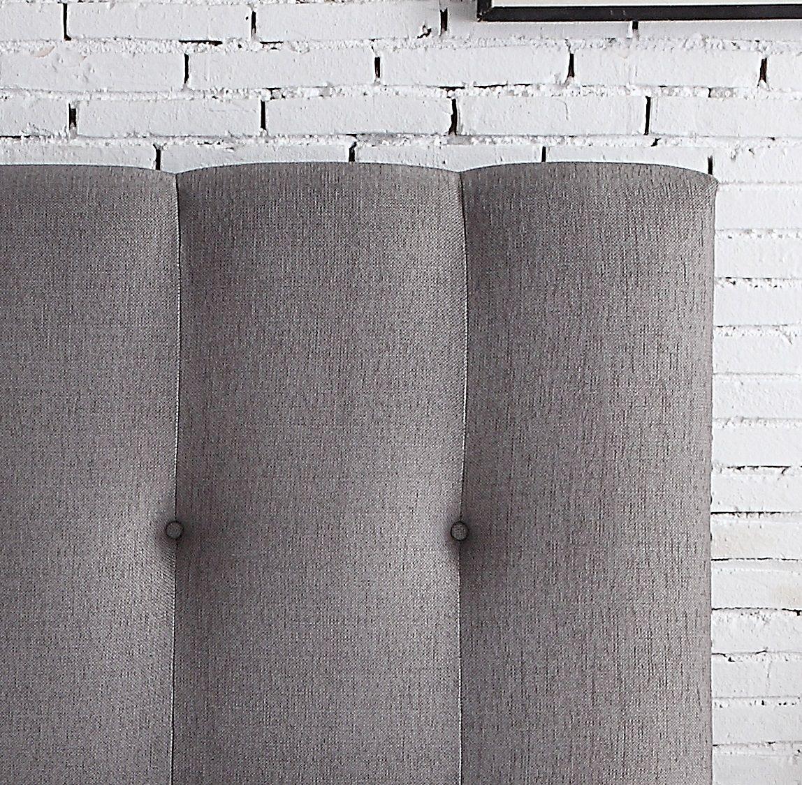 Queen Size Tufted Upholstered Headboard With Nailhead Trim - Gray - Furniture Home Direct