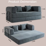 Convertible Sleeper Sofa Bed With Cylindrical Pillow, With Fixed Shape Frame - Furniture Home Direct