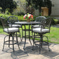 Round 41.97" Long Bar Height Dining Set With Cushions - Furniture Home Direct