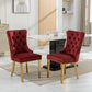 Nikki - Modern, High-End Tufted Solid Wood Contemporary Velvet Upholstered Dining Chair With Golden Stainless Steel Plating Legs, Nailhead Trim (Set of 2) - Furniture Home Direct