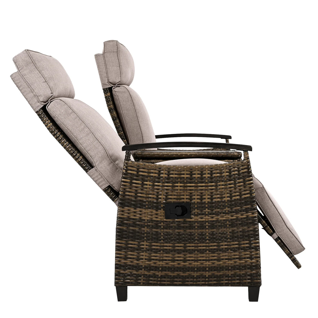 Outdoor Reclining Chaises With Built-in Storage Table - Furniture Home Direct