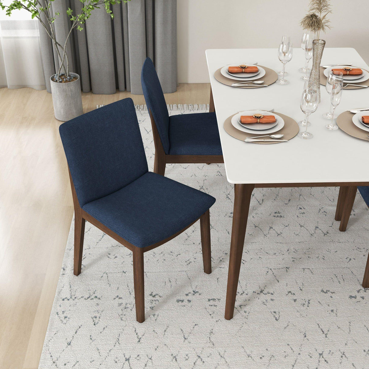 Laura - Mid-Century Modern Solid Wood Dining Chair (Set of 2) - Furniture Home Direct
