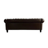 PU Upholstered Tufted Sofa - Brown - Furniture Home Direct