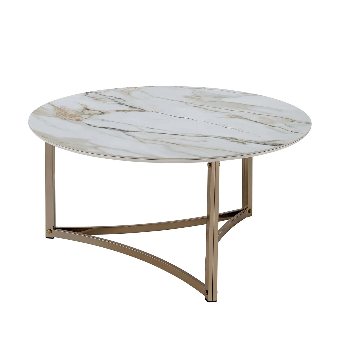 Aziz - Sintered Stone Top Round Coffee Table - Furniture Home Direct