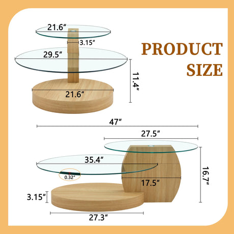 Contemporary Artistic Double Layer Coffee Table - Furniture Home Direct