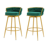 Counter Height Stools Tufted Velvet Gold Frame Green - Furniture Home Direct