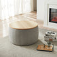 Round Storage Coffee Table - Grey - Furniture Home Direct