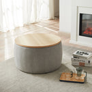 Round Storage Coffee Table - Grey - Furniture Home Direct