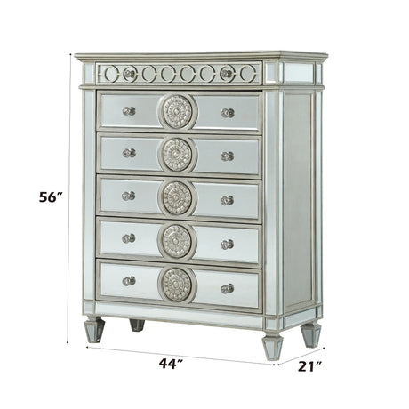 Varian - Mirrored Chest - Silver - Furniture Home Direct