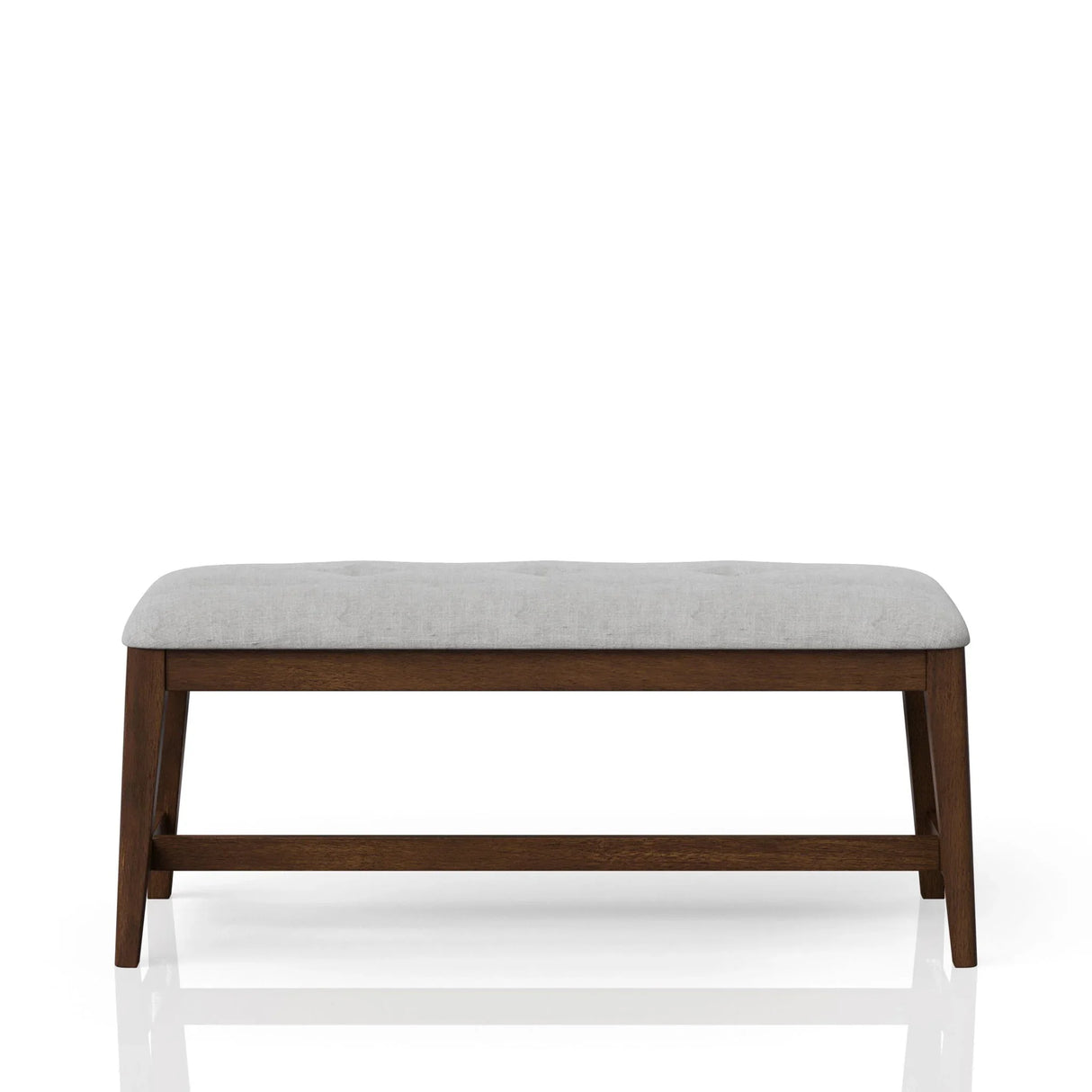 Backless Upholstered Dining Bench Mid Century Seating - Beige - Furniture Home Direct