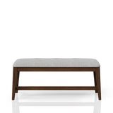 Backless Upholstered Dining Bench Mid Century Seating - Beige - Furniture Home Direct